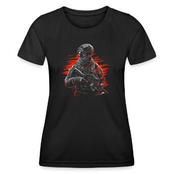 Special Forces - Frauen Funktions-T-Shirt - Schwarz - Vorne - AI Model Female 172 light (172cm)