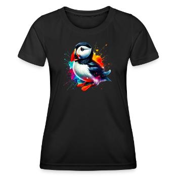 Papageitaucher - Frauen Funktions-T-Shirt - Schwarz - Vorne - AI Model Female 172 light (172cm)