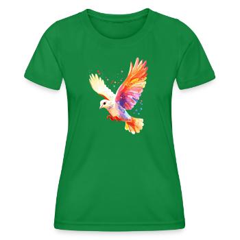 Taube Weiß Frieden Peace Ringeltaube Weiße Tauben - Frauen Funktions-T-Shirt - Kelly Green - Vorne - AI Model Female 172 dark (172cm)