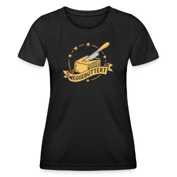 Funny buttered away - Women's Functional T-Shirt - black - Front - AI Model Female 172 light (172cm)
