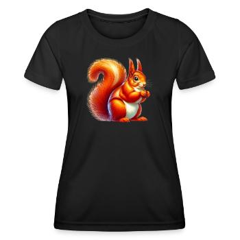 Eichhörnchen - Frauen Funktions-T-Shirt - Schwarz - Vorne - AI Model Female 172 light (172cm)