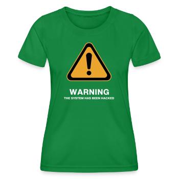 Warnsymbol für gehackte Systeme - Frauen Funktions-T-Shirt - Kelly Green - Vorne - AI Model Female 172 dark (172cm)