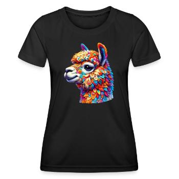 Alpaka - Frauen Funktions-T-Shirt - Schwarz - Vorne - AI Model Female 172 light (172cm)