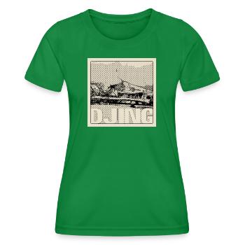 DJing Halftone Mix - T-shirt sport Femme - vert - Devant - AI Model Female 172 dark (172cm)