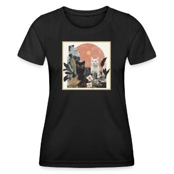 cats collage - Frauen Funktions-T-Shirt - Schwarz - Vorne - AI Model Female 172 light (172cm)