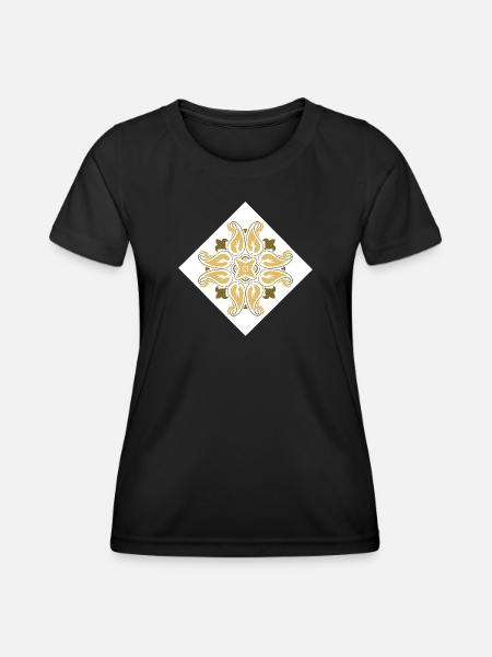 orientalisches Muster Marokko Brauntöne - Frauen Funktions-T-Shirt - Schwarz