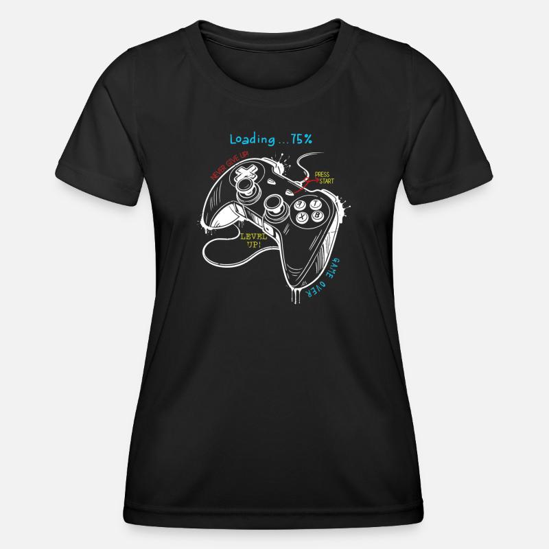 Retro Gaming Style Controller Art - Women's Functional T-Shirt - black