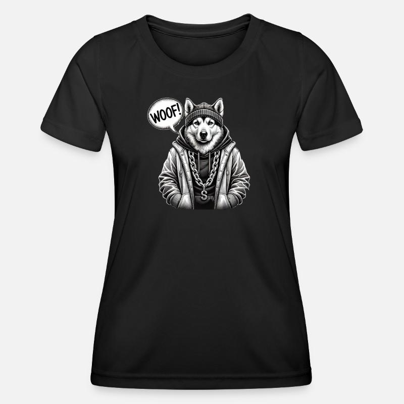 Wolfhound Streetwear Pullover Hoodie - Women's Functional T-Shirt - black