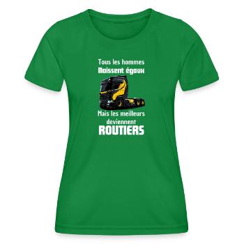 Routiers Élite: Camion Gagnant - T-shirt sport Femme - vert - Devant - AI Model Female 172 dark (172cm)