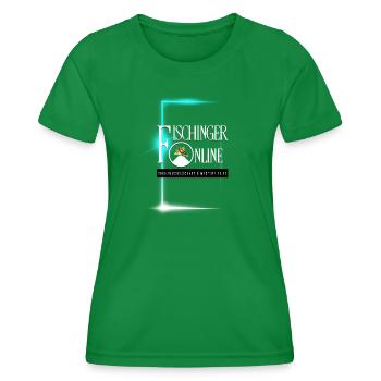 Logo Fischinger-Online large without URL - Women's Functional T-Shirt - kelly green - Front - AI Model Female 172 dark (172cm)