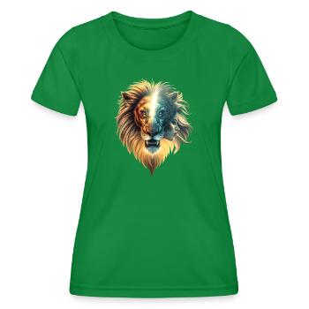 Dualité de la force, le lion et la femme - T-shirt sport Femme - vert - Devant - AI Model Female 172 dark (172cm)