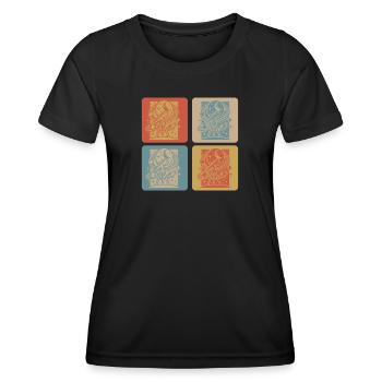 Astronomie Retro Design - Frauen Funktions-T-Shirt - Schwarz - Vorne - AI Model Female 172 light (172cm)