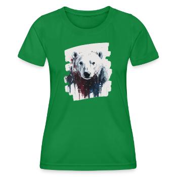 Eisbär Graffiti Sprayer - Frauen Funktions-T-Shirt - Kelly Green - Vorne - AI Model Female 172 dark (172cm)