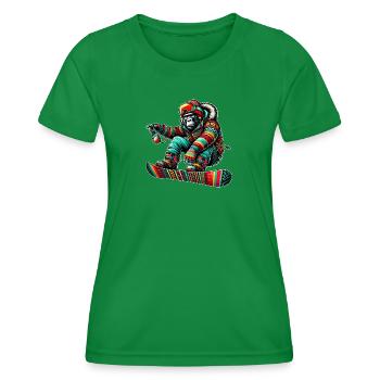 Gorilla Snowboard – King of the Mountain - Women's Functional T-Shirt - kelly green - Front - AI Model Female 172 dark (172cm)