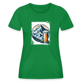 Berg und Bier Naturmotiv - Frauen Funktions-T-Shirt - Kelly Green - Vorne - AI Model Female 172 dark (172cm)