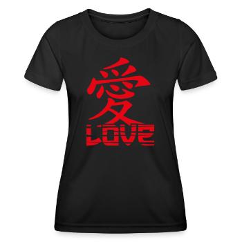 Love-Japanese Character - Women's Functional T-Shirt - black - Front - AI Model Female 172 light (172cm)