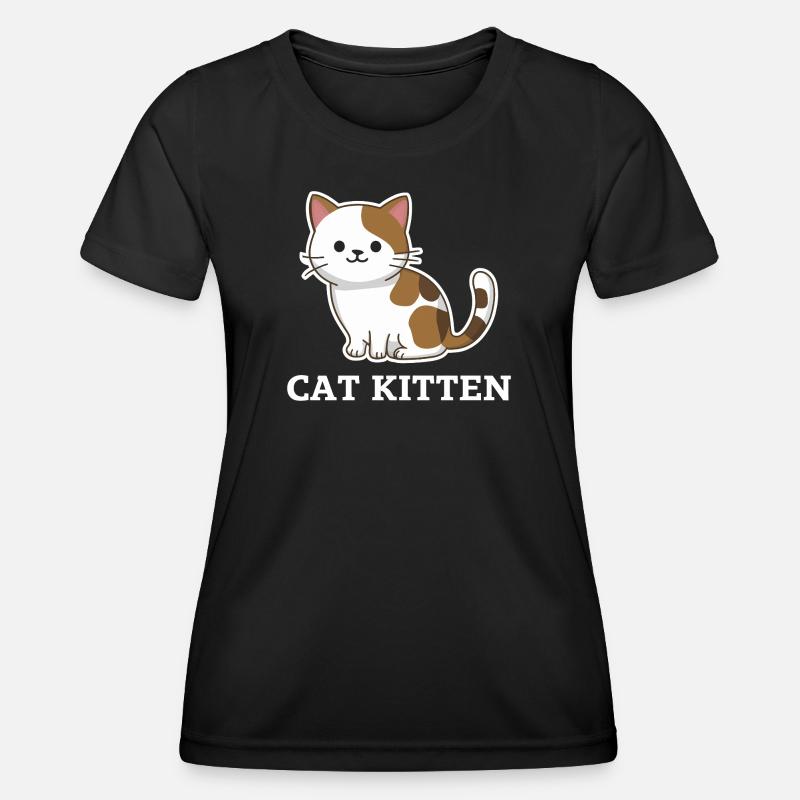 Adorable Cat Kitten - Women's Functional T-Shirt - black