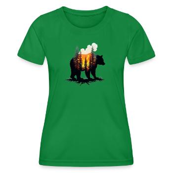 bear - Women's Functional T-Shirt - kelly green - Front - AI Model Female 172 dark (172cm)