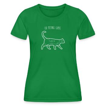 Cat Petting Guide - Frauen Funktions-T-Shirt - Kelly Green - Vorne - AI Model Female 172 dark (172cm)