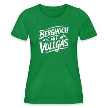 Uphill at full throttle - Women's Functional T-Shirt - kelly green - Front - AI Model Female 172 dark (172cm)