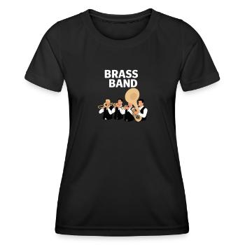 Brass Band Blaskapelle Volksmusik Trio Blaskapelle - Frauen Funktions-T-Shirt - Schwarz - Vorne - AI Model Female 172 light (172cm)
