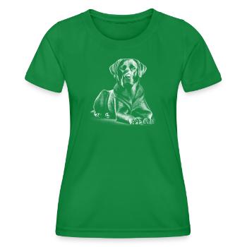 Labrador mignon dans la pose allongée - T-shirt sport Femme - vert - Devant - AI Model Female 172 dark (172cm)