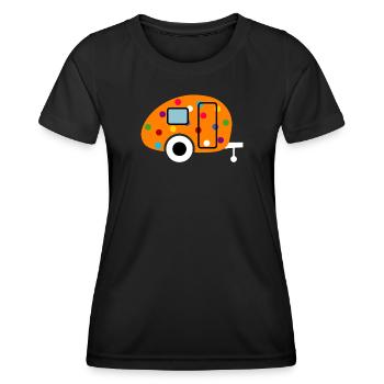 Caravan only confetti weiss - Frauen Funktions-T-Shirt - Schwarz - Vorne - AI Model Female 172 light (172cm)