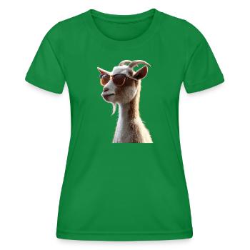 Ziege Hausziege Steinbock Ziegenbock Süße Ziegen - Frauen Funktions-T-Shirt - Kelly Green - Vorne - AI Model Female 172 dark (172cm)
