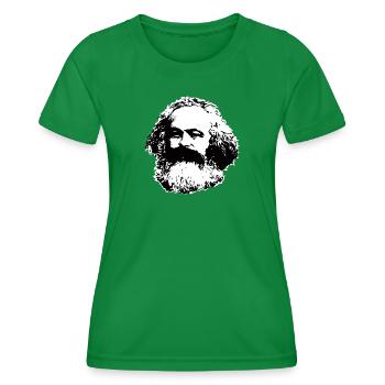 Karl Marx-T-Shirt - Frauen Funktions-T-Shirt - Kelly Green - Vorne - AI Model Female 172 dark (172cm)