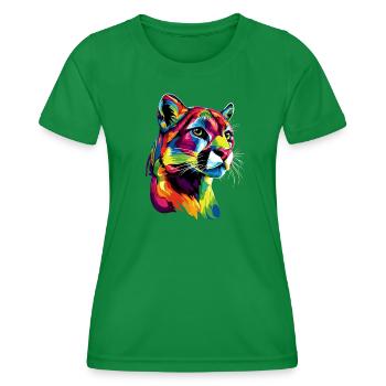 Panther Leopard Raubkatze Süße Großkatze Katzen - Frauen Funktions-T-Shirt - Kelly Green - Vorne - AI Model Female 172 dark (172cm)