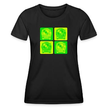 Style de platine vinyle - T-shirt sport Femme - noir - Devant - AI Model Female 172 light (172cm)