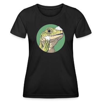 Lizard shaving – smoother than ever! - Women's Functional T-Shirt - black - Front - AI Model Female 172 light (172cm)