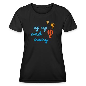 Ballonfahrt up away Himmel Reise Reisefieber - Frauen Funktions-T-Shirt - Schwarz - Vorne - AI Model Female 172 light (172cm)