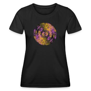 rasterized football soccer colorized Circle - Women's Functional T-Shirt - black - Front - AI Model Female 172 light (172cm)