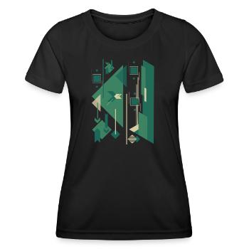 Figure gomtrique abstraite - T-shirt sport Femme - noir - Devant - AI Model Female 172 light (172cm)