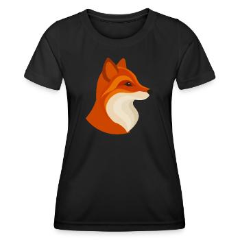 Moderner Fuchs – Geometrisch & Stilvoll - Frauen Funktions-T-Shirt - Schwarz - Vorne - AI Model Female 172 light (172cm)
