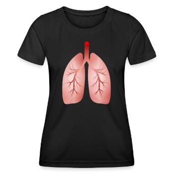 Human Lung – Medical Illustration - Women's Functional T-Shirt - black - Front - AI Model Female 172 light (172cm)