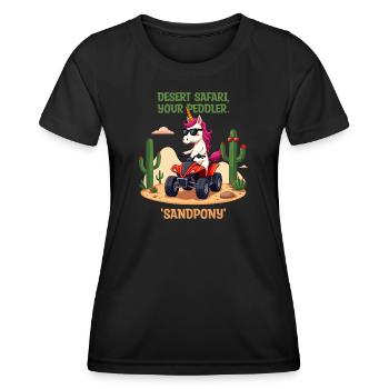 Wüsten-Einhorn - Frauen Funktions-T-Shirt - Schwarz - Vorne - AI Model Female 172 light (172cm)