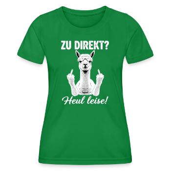 Direkte Alpaka-Ansage - Frauen Funktions-T-Shirt - Kelly Green - Vorne - AI Model Female 172 dark (172cm)
