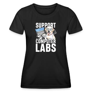 Support computer labs - Frauen Funktions-T-Shirt - Schwarz - Vorne - AI Model Female 172 light (172cm)
