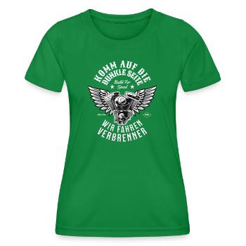 Komm auf die Dunkle Seite | Wir Fahren Verbrenner - Frauen Funktions-T-Shirt - Kelly Green - Vorne - AI Model Female 172 dark (172cm)