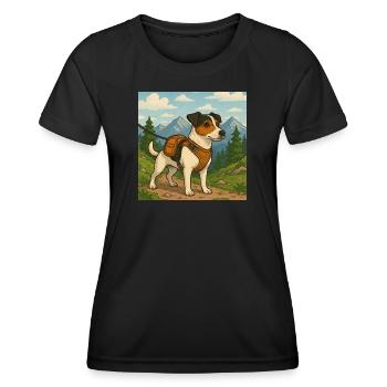 Jack Russel Wanderer - Frauen Funktions-T-Shirt - Schwarz - Vorne - AI Model Female 172 light (172cm)