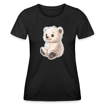 Polarbär Illustration – Arktisches Tiermotiv - Frauen Funktions-T-Shirt - Schwarz - Vorne - AI Model Female 172 light (172cm)