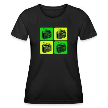Vintage Radio Design - Women's Functional T-Shirt - black - Front - AI Model Female 172 light (172cm)