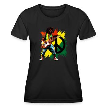 Reggae music and peace - Women's Functional T-Shirt - black - Front - AI Model Female 172 light (172cm)