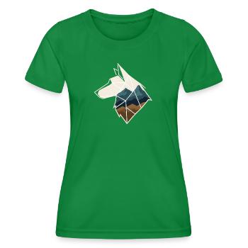 Geometrischer Wolf - Frauen Funktions-T-Shirt - Kelly Green - Vorne - AI Model Female 172 dark (172cm)