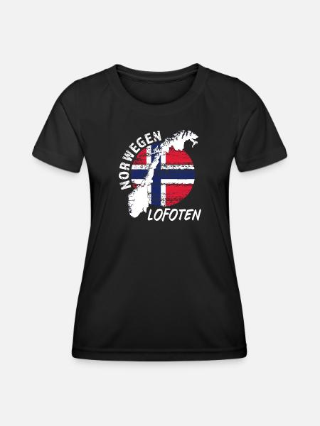Lofoten - Frauen Funktions-T-Shirt - Schwarz