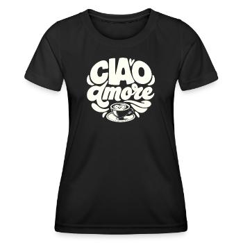 Ciao Amore Cappuccino Italien - Frauen Funktions-T-Shirt - Schwarz - Vorne - AI Model Female 172 light (172cm)