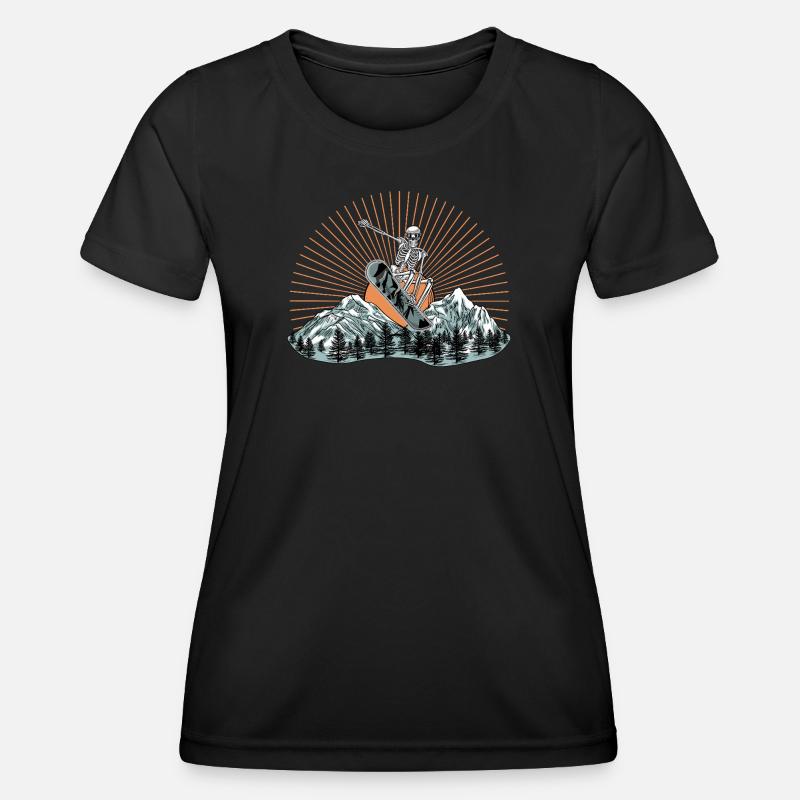 Kallio Surf Skeleton Design - Women's Functional T-Shirt - black