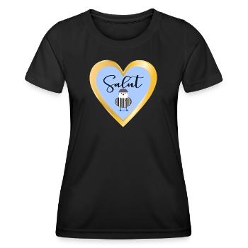 Mouette Salut en France - T-shirt sport Femme - noir - Devant - AI Model Female 172 light (172cm)